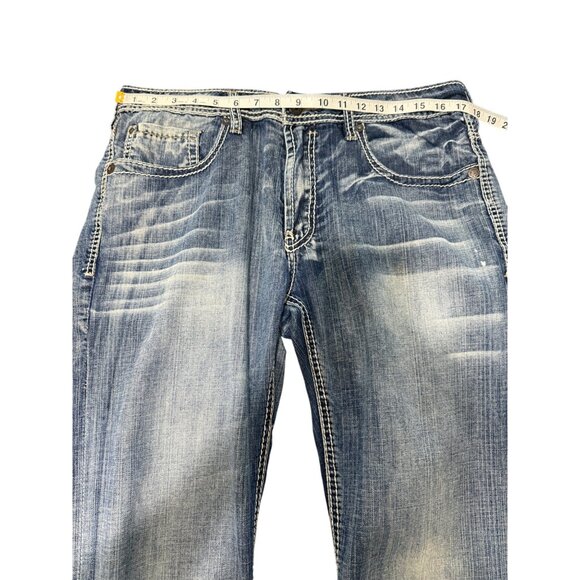 Buffalo David Bitton Dominik Straight Jeans Blue Mens Size 34x30 - Picture 6 of 9